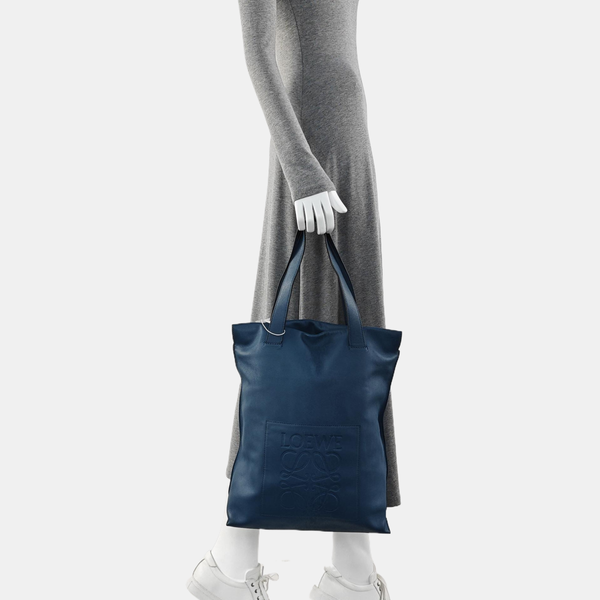 Calfskin Top Handle Bag Blue