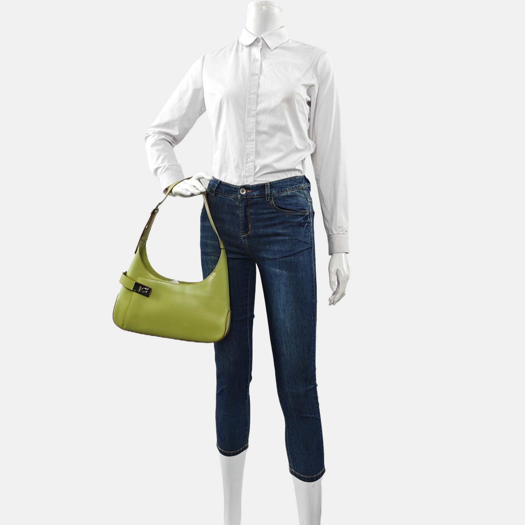 Clasp Hobo Calfskin Green