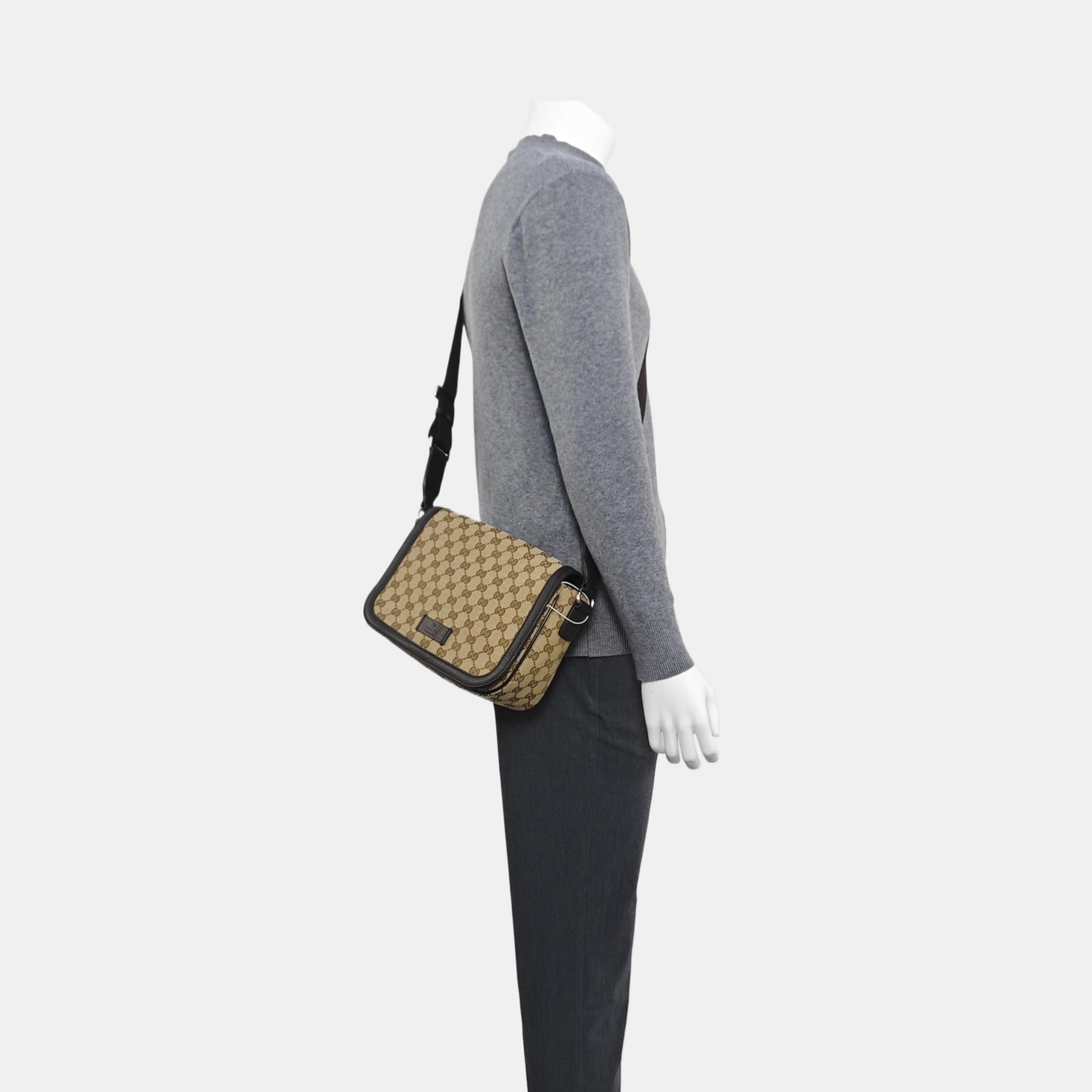 Monogram Canvas Shoulder Bag Brown