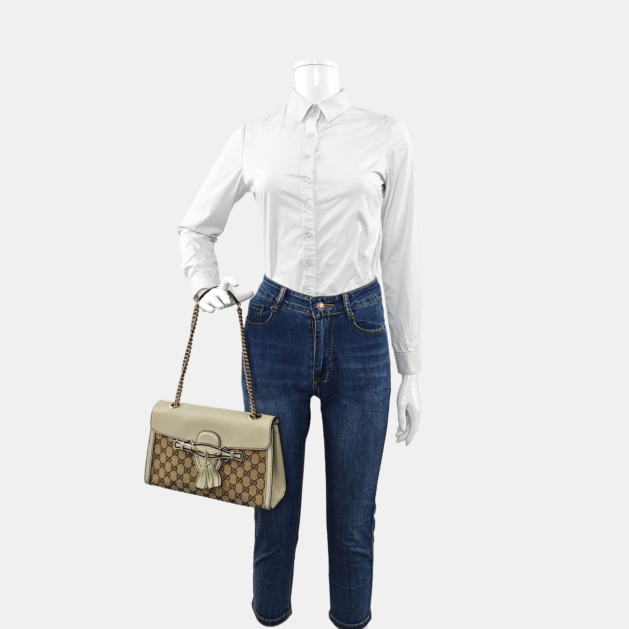 Emily Chain Monogram Canvas Beige