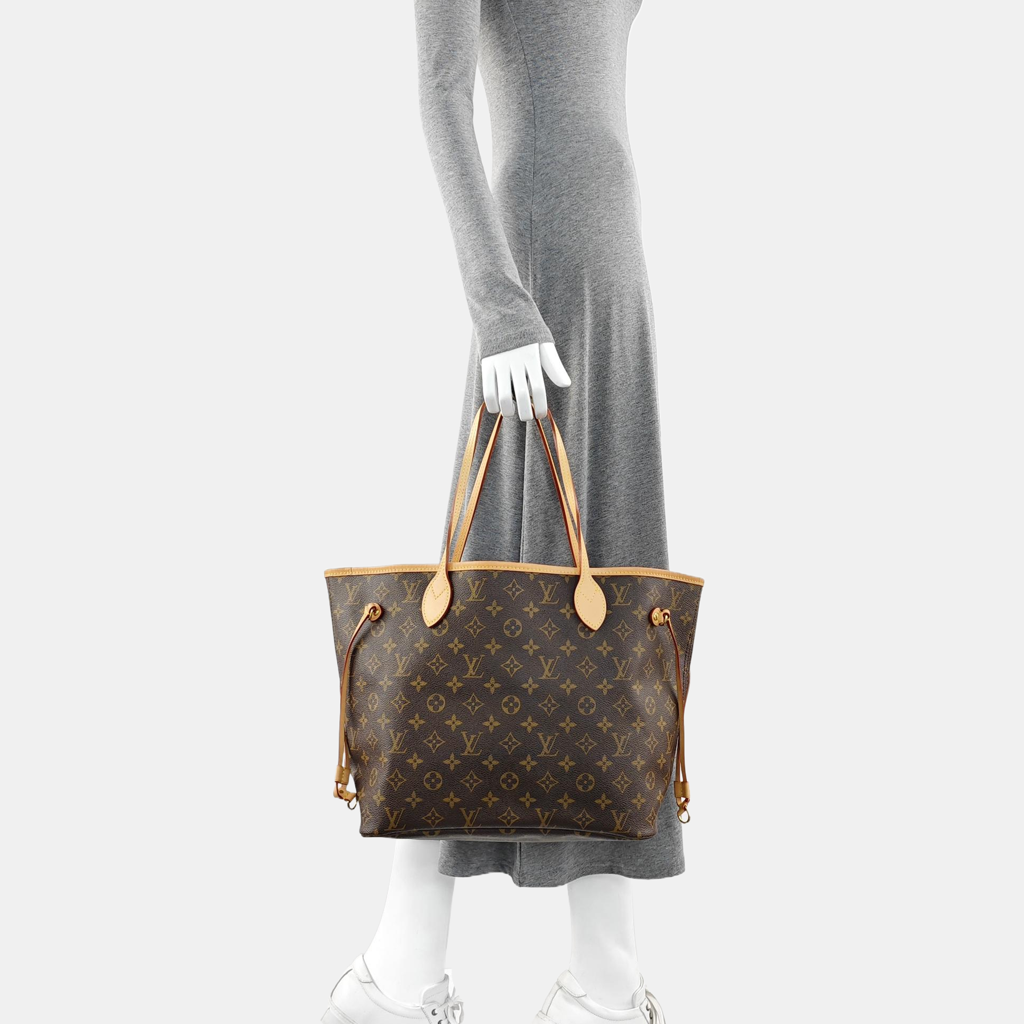 NEVERFULL MM Monogram Coated Canvas Brown