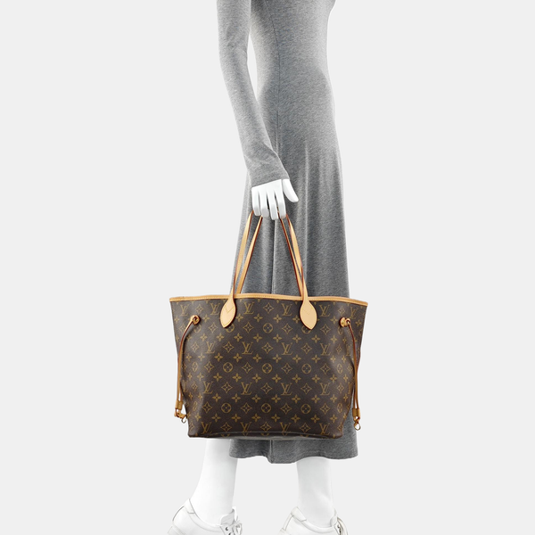 NEVERFULL MM Monogram Coated Canvas Brown