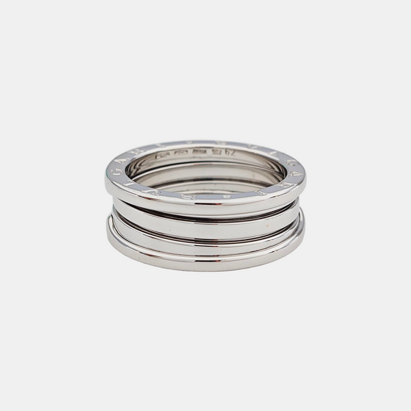 B.ZERO1 18k White Gold Silver Ring EU 62