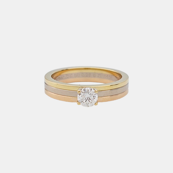 VENDÔME LOUIS CARTIER 18k White Gold Multicolor Ring EU 50