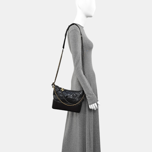GABRIELLE New Medium Quilted Vintage Calf Black