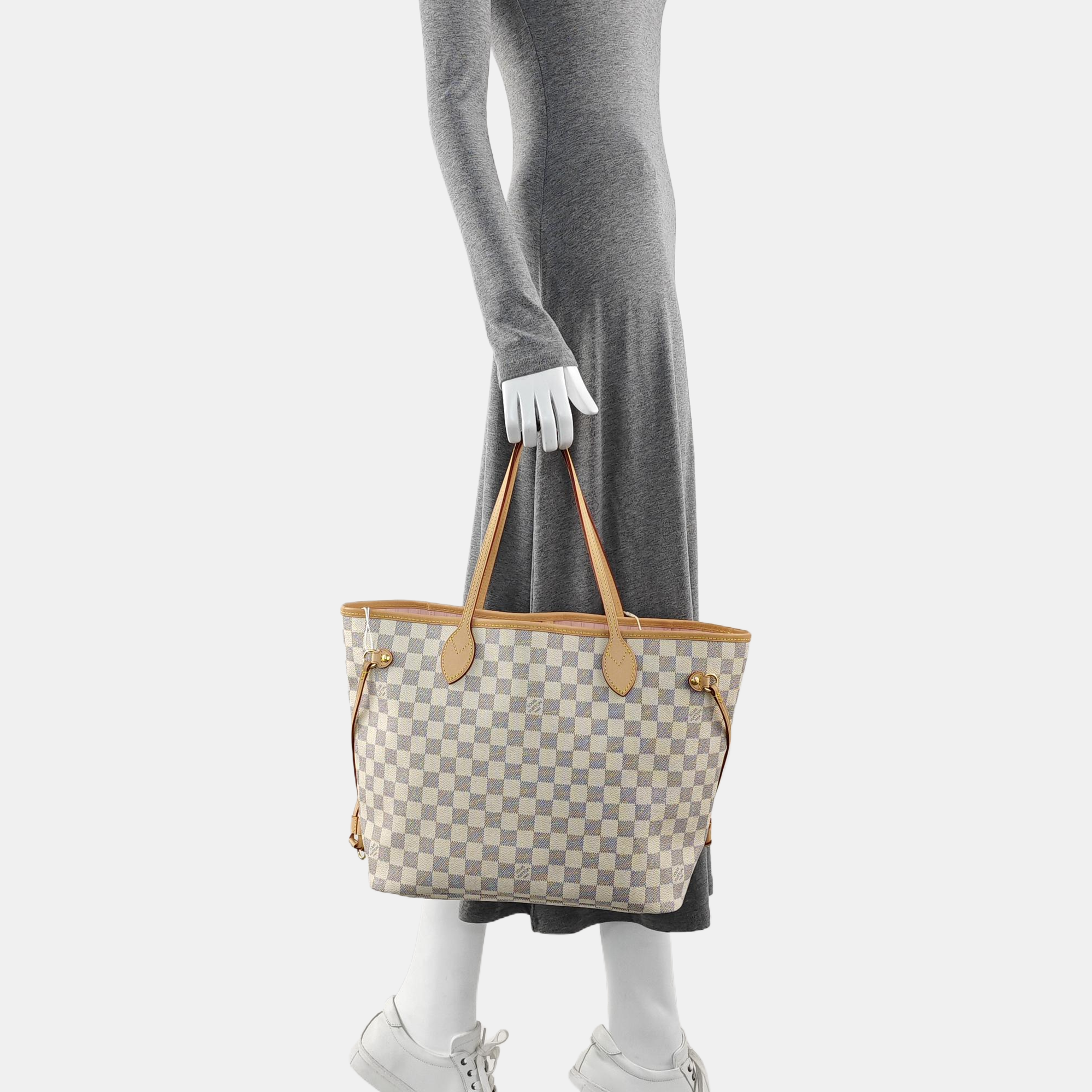 NEVERFULL MM Damier Azur Coated Canvas White