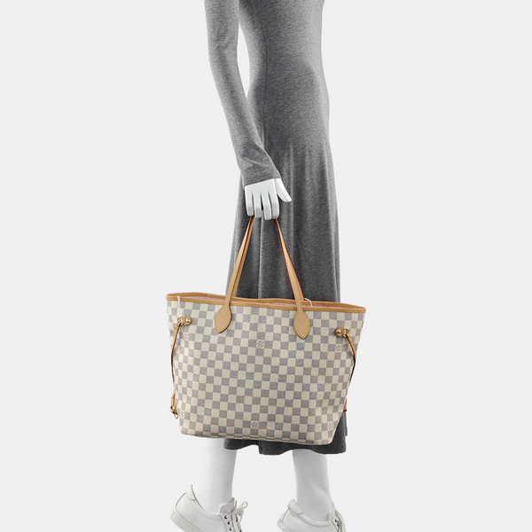 NEVERFULL MM Damier Azur Coated Canvas White