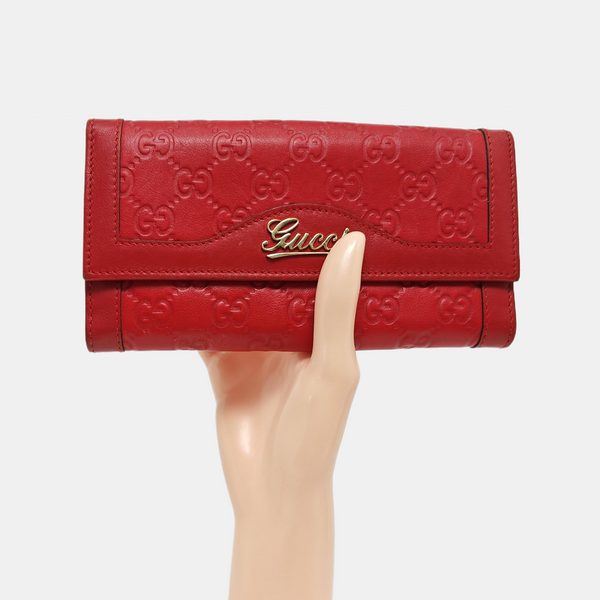 Monogram Calfskin Wallet Red