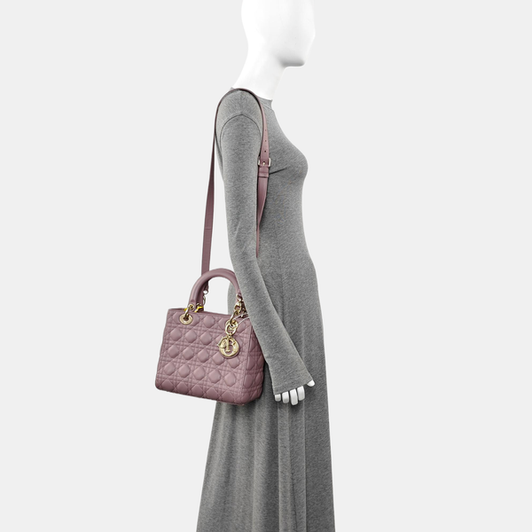 Lady Dior Medium Cannage Lambskin Pink
