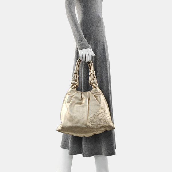 Lambskin Top Handle Bag Beige