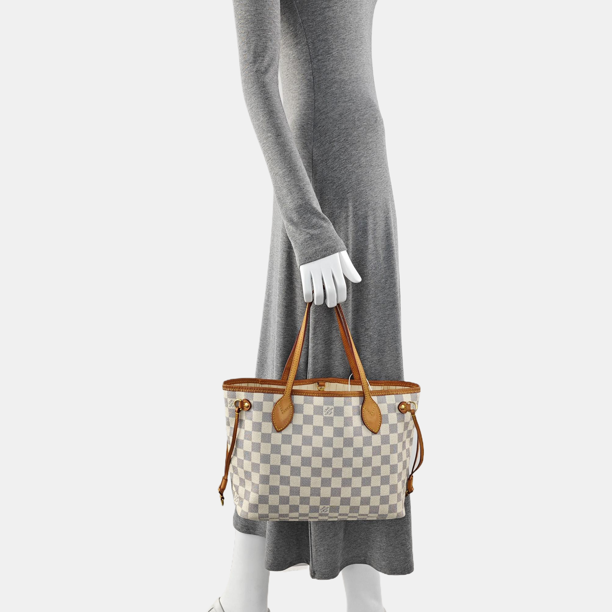 NEVERFULL PM Damier Azur Coated Canvas White