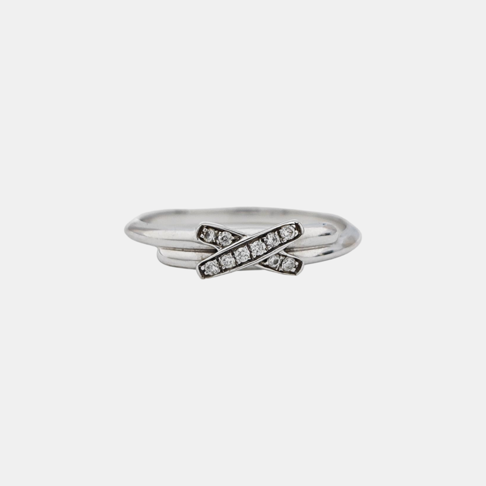 Jeux De Liens 18k White Gold Silver Ring EU 50