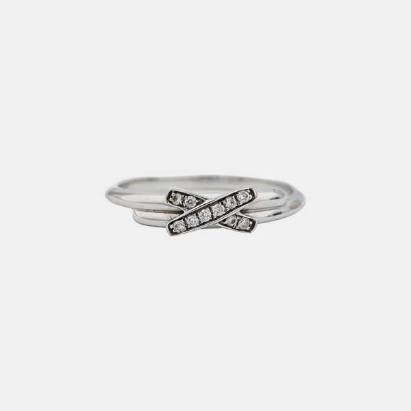 Jeux De Liens 18k White Gold Silver Ring EU 50