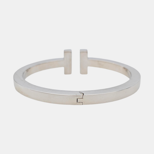 Tiffany T 18k White Gold Silver Bangle