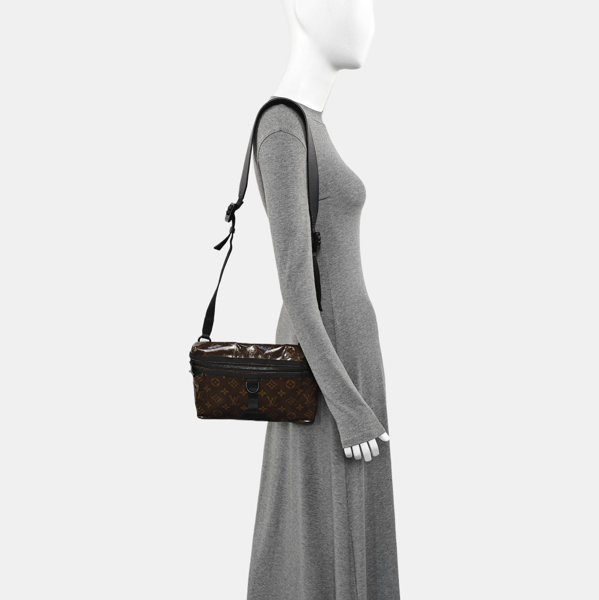 Monogram Coated Canvas Shoulder Bag PM Brown