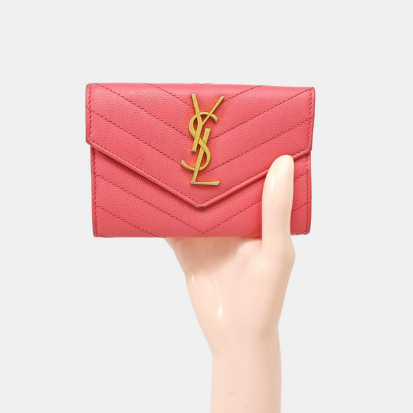 MONOGRAM Chevron Calfskin Pink Wallet