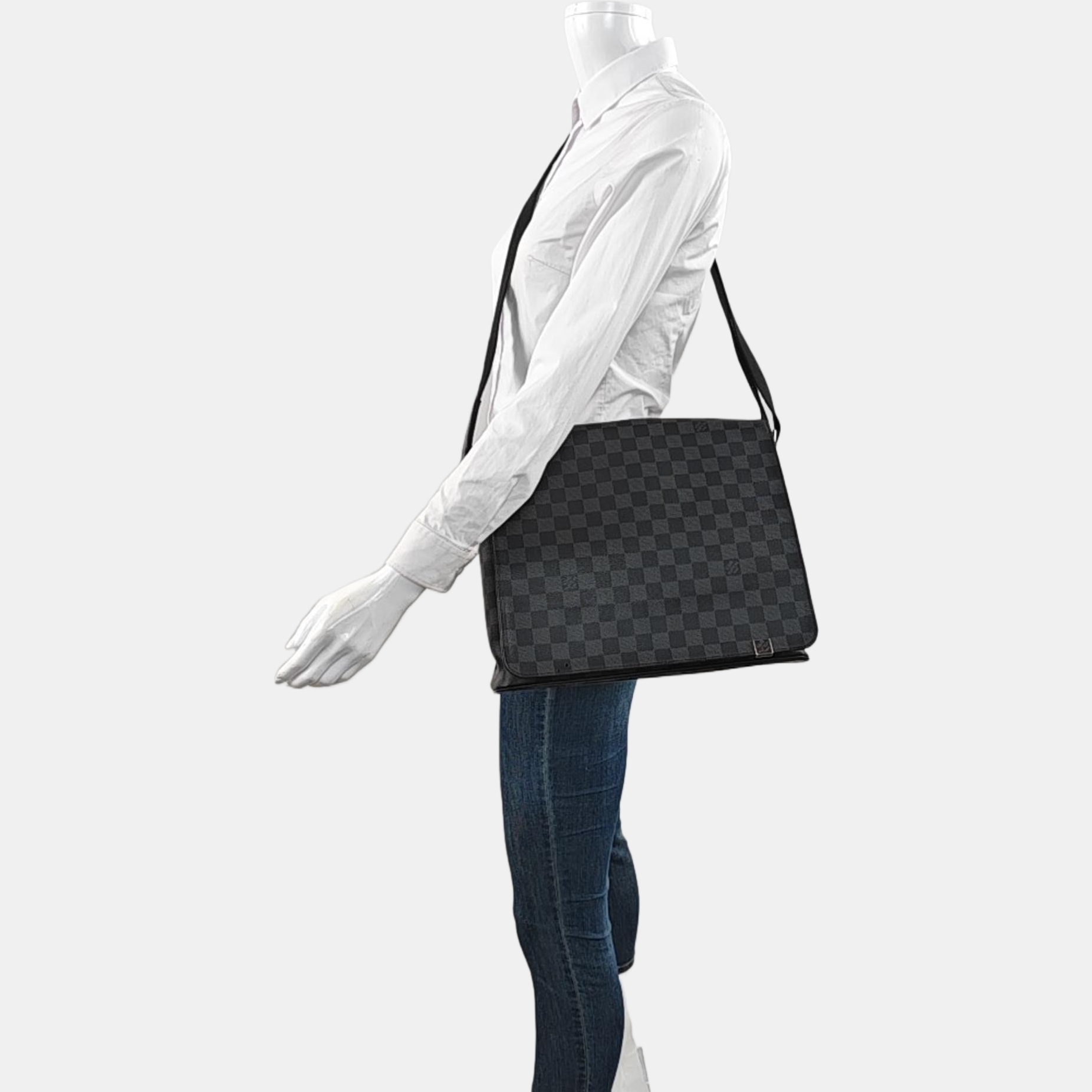 DISTRICT MM Damier Graphite Coated Canvas Gray