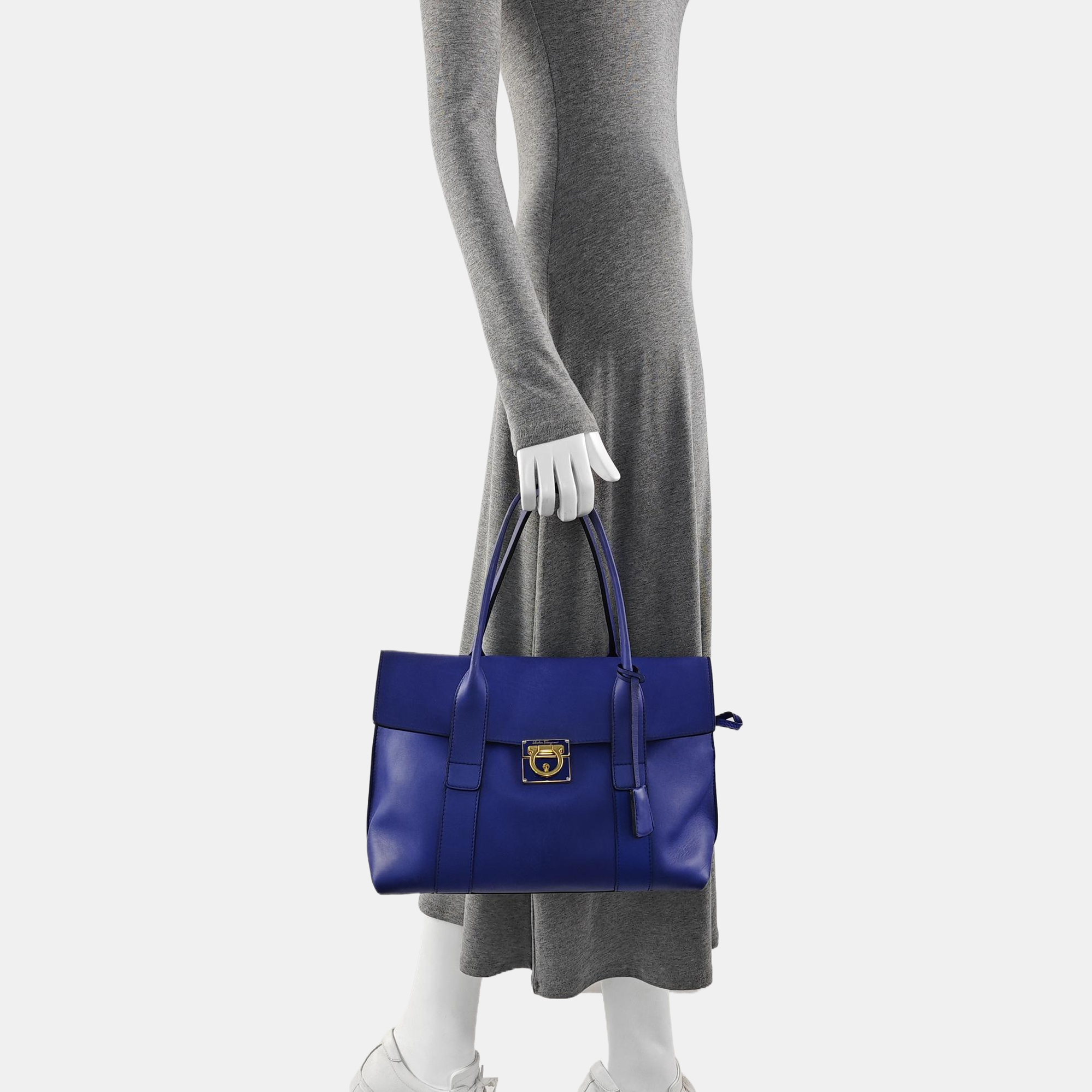 Calfskin Shoulder Bag Blue