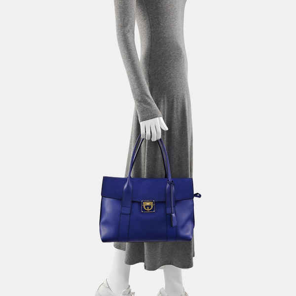 Calfskin Shoulder Bag Blue