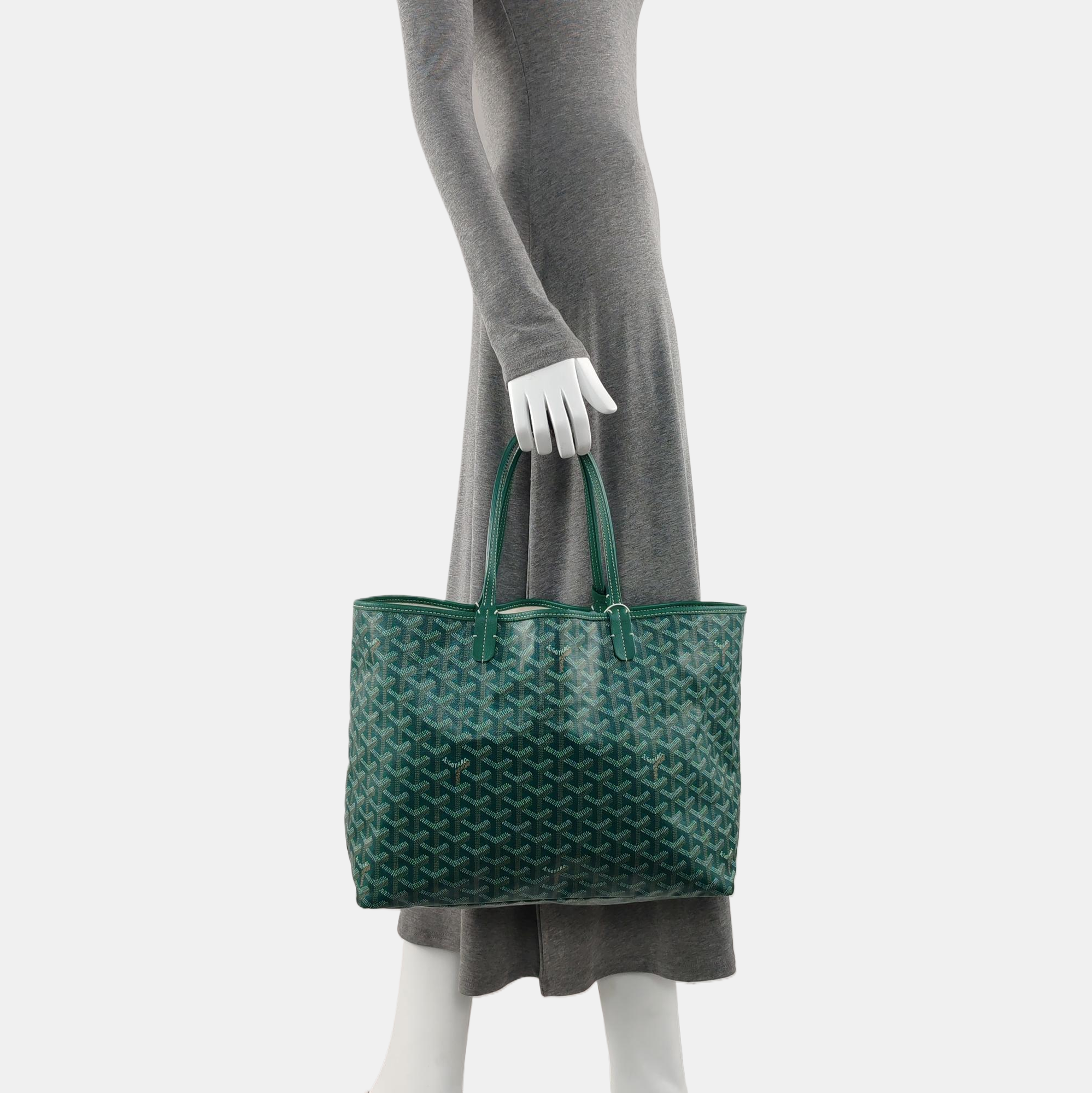 Authenticated pre-owned  Saint Louis PM Coated Canvas Green - Tote Bag at Looply
