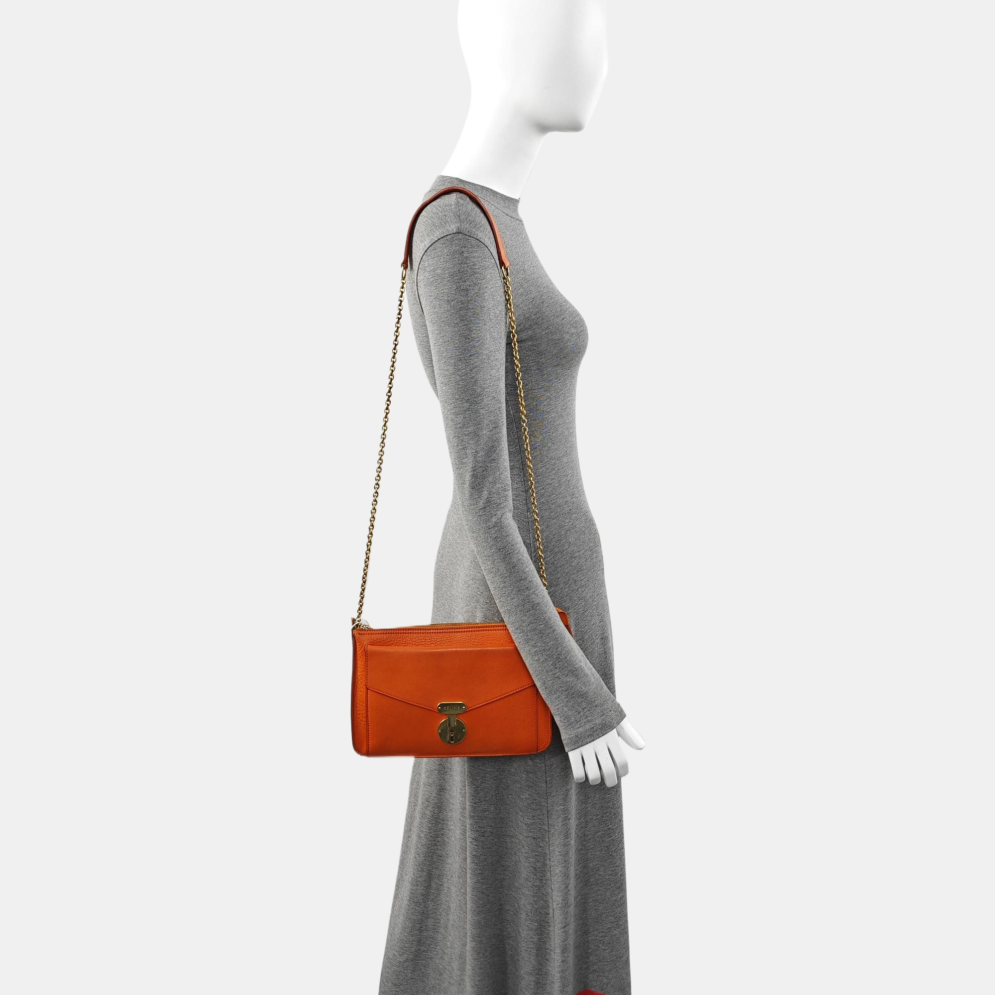 Calfskin Crossbody Bag Orange