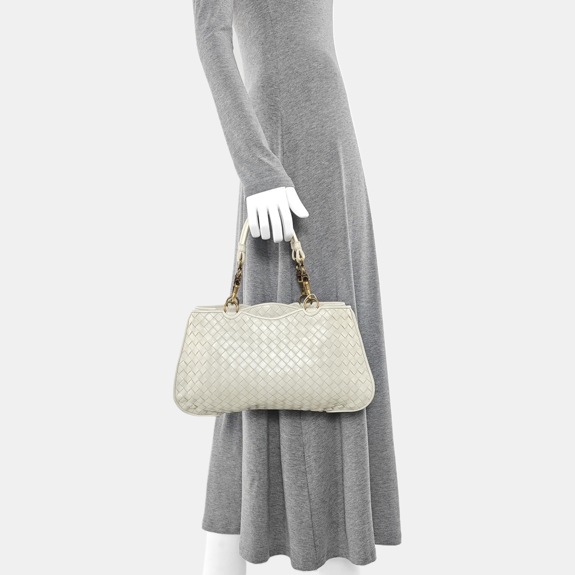 Calfskin Top Handle Bag White