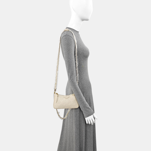 EASY POUCH ON STRAP Calfskin Beige