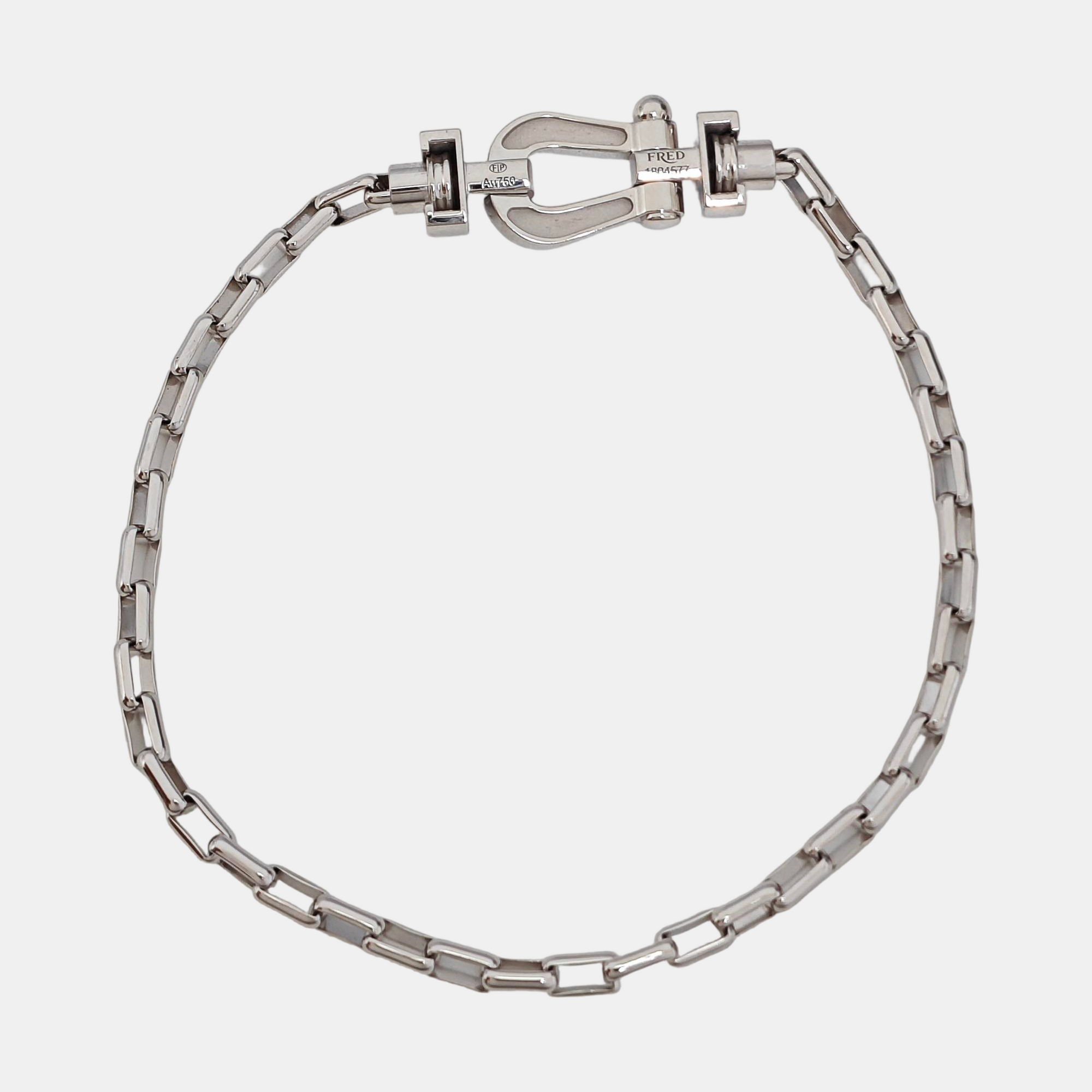 Force 10 18k White Gold Silver Bracelet