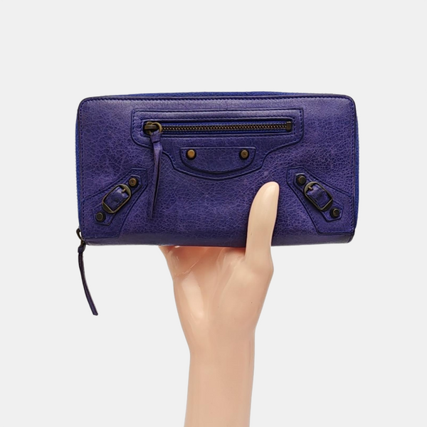 Classic City Lambskin Purple Wallet