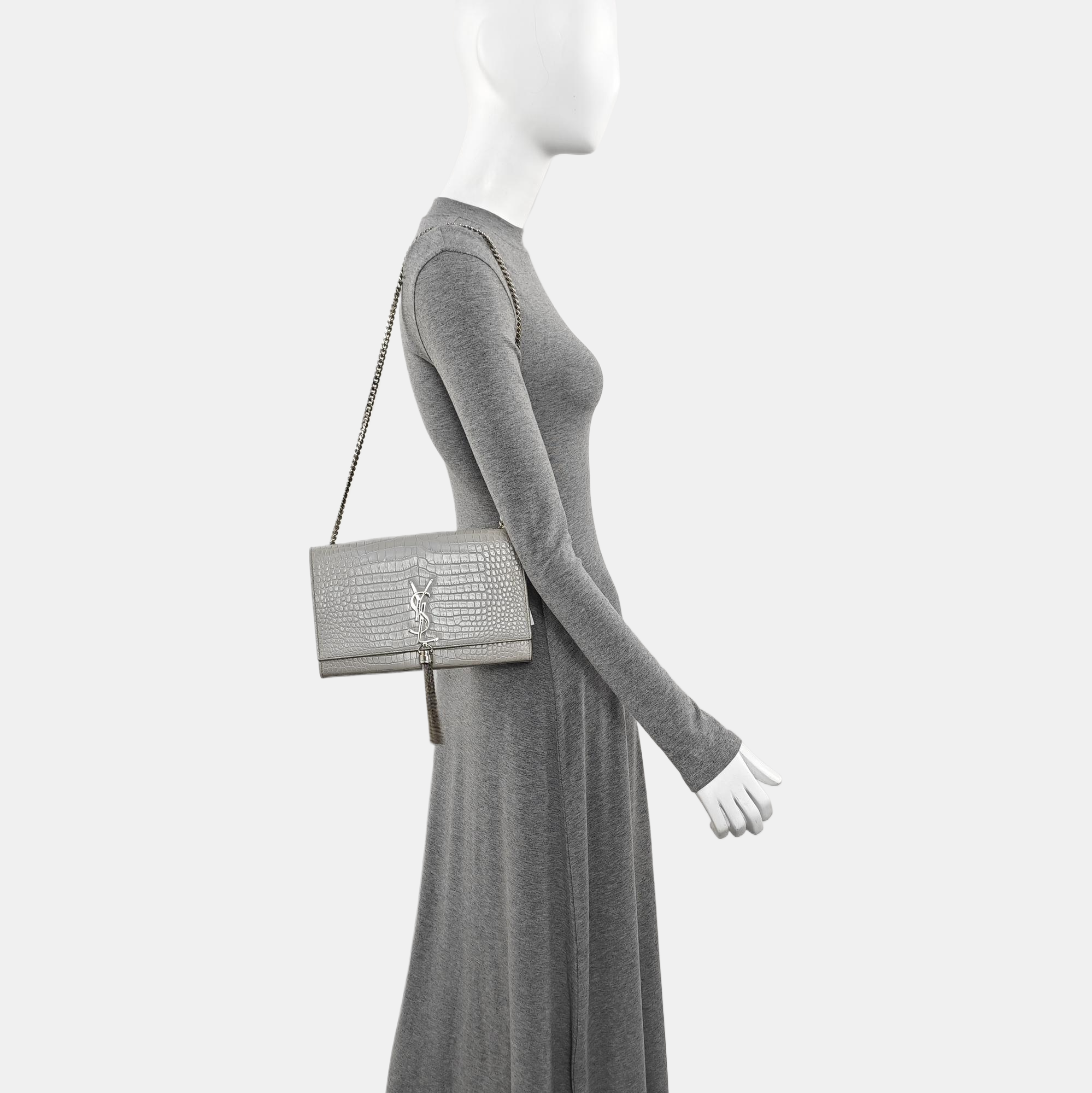 KATE Medium Calfskin Gray