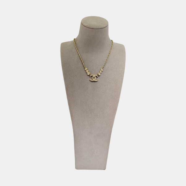 Authenticated pre-owned  Gold Tone Metal Synthetic Crystal Gold Necklace - Necklace at Looply