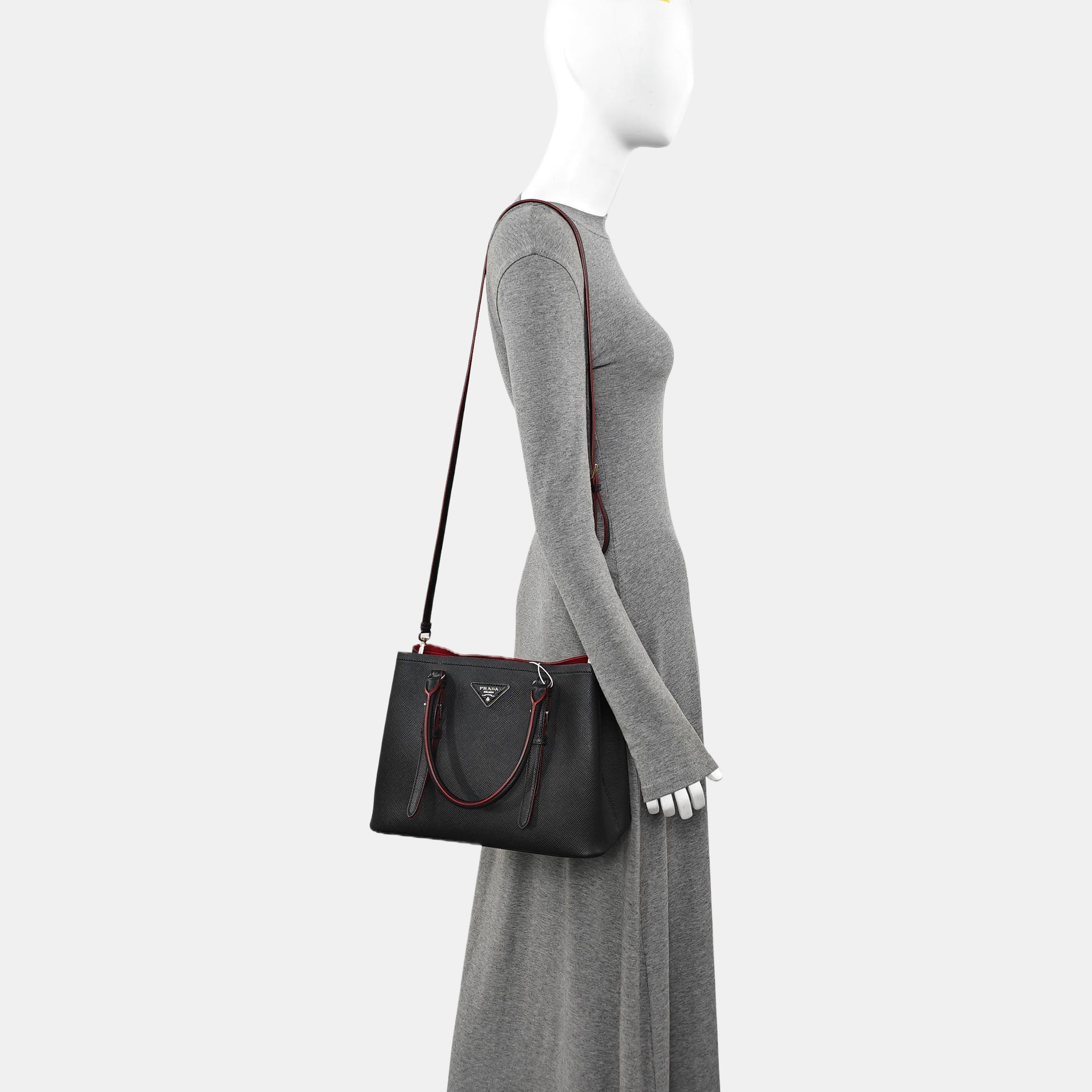 Denim Small Saffiano Calfskin Black