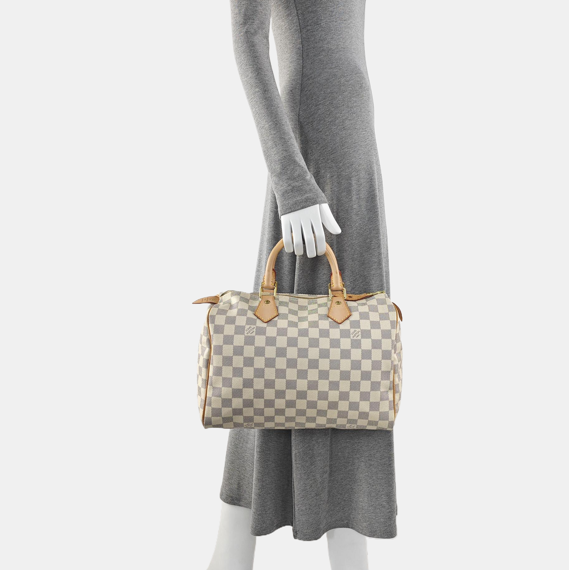 SPEEDY 30 Damier Azur Coated Canvas White