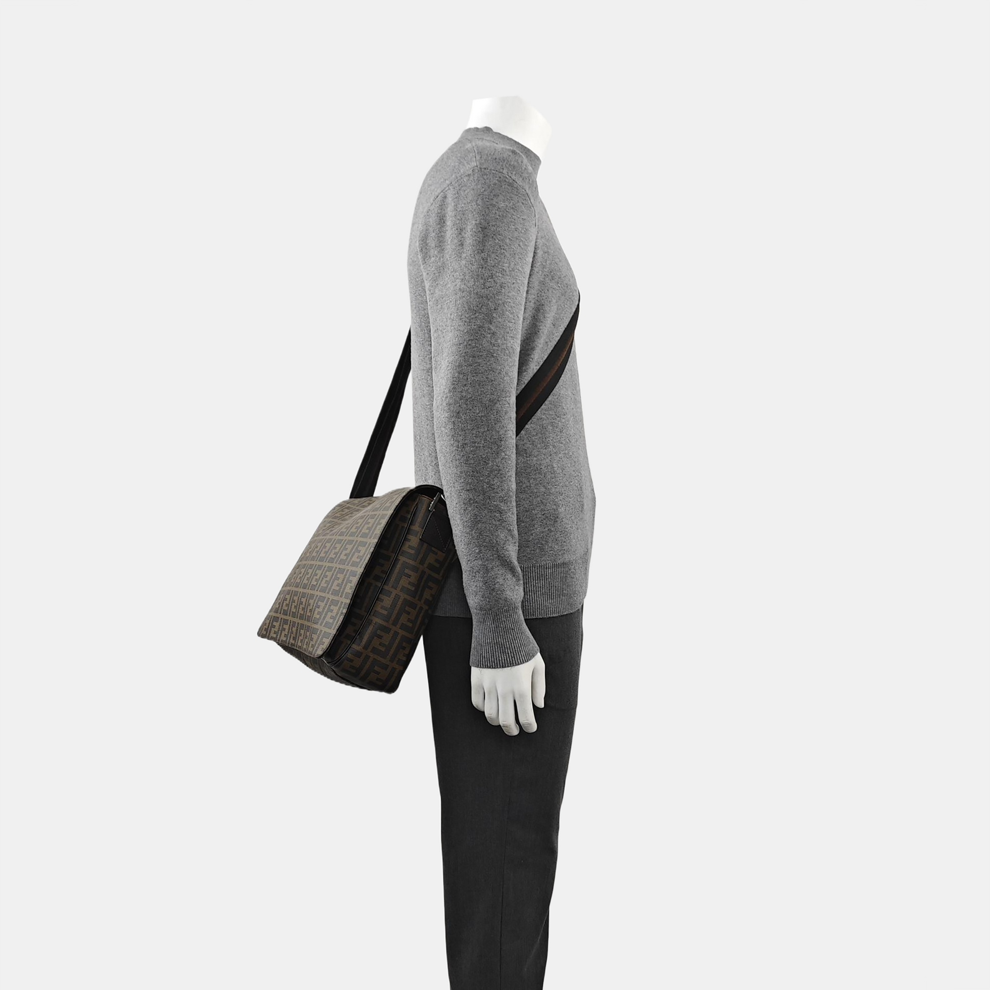 Monogram Coated Canvas Crossbody Bag Brown