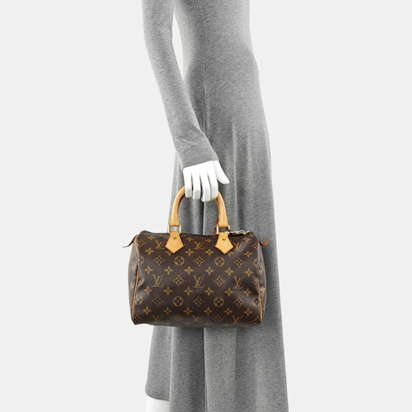 SPEEDY 25 Monogram Coated Canvas Brown