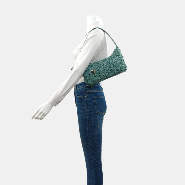 Clasp Hobo Canvas Green