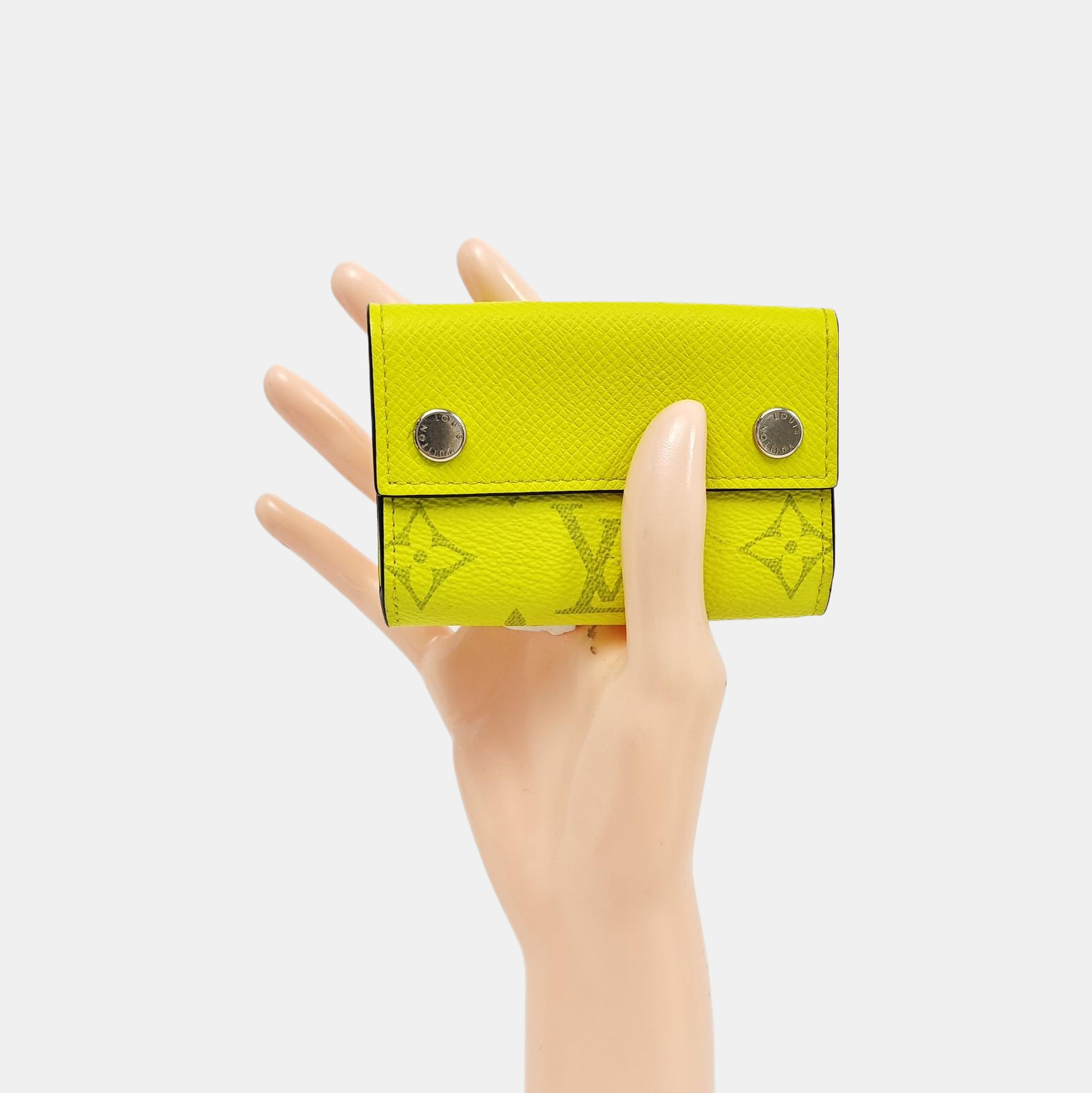 DISCOVERY Monogram Coated Canvas Yellow Card Holder