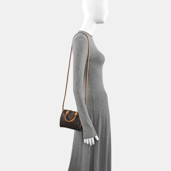 SPEEDY Nano Monogram Coated Canvas Brown