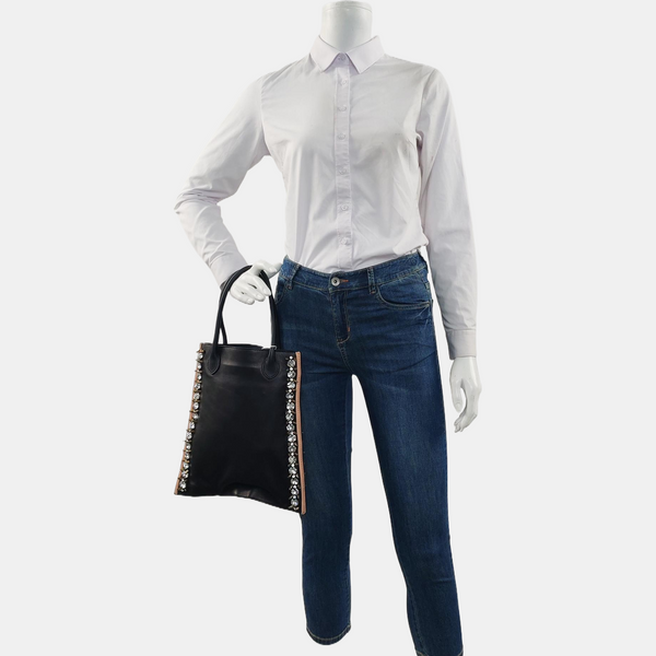 Lambskin Tote Bag Black