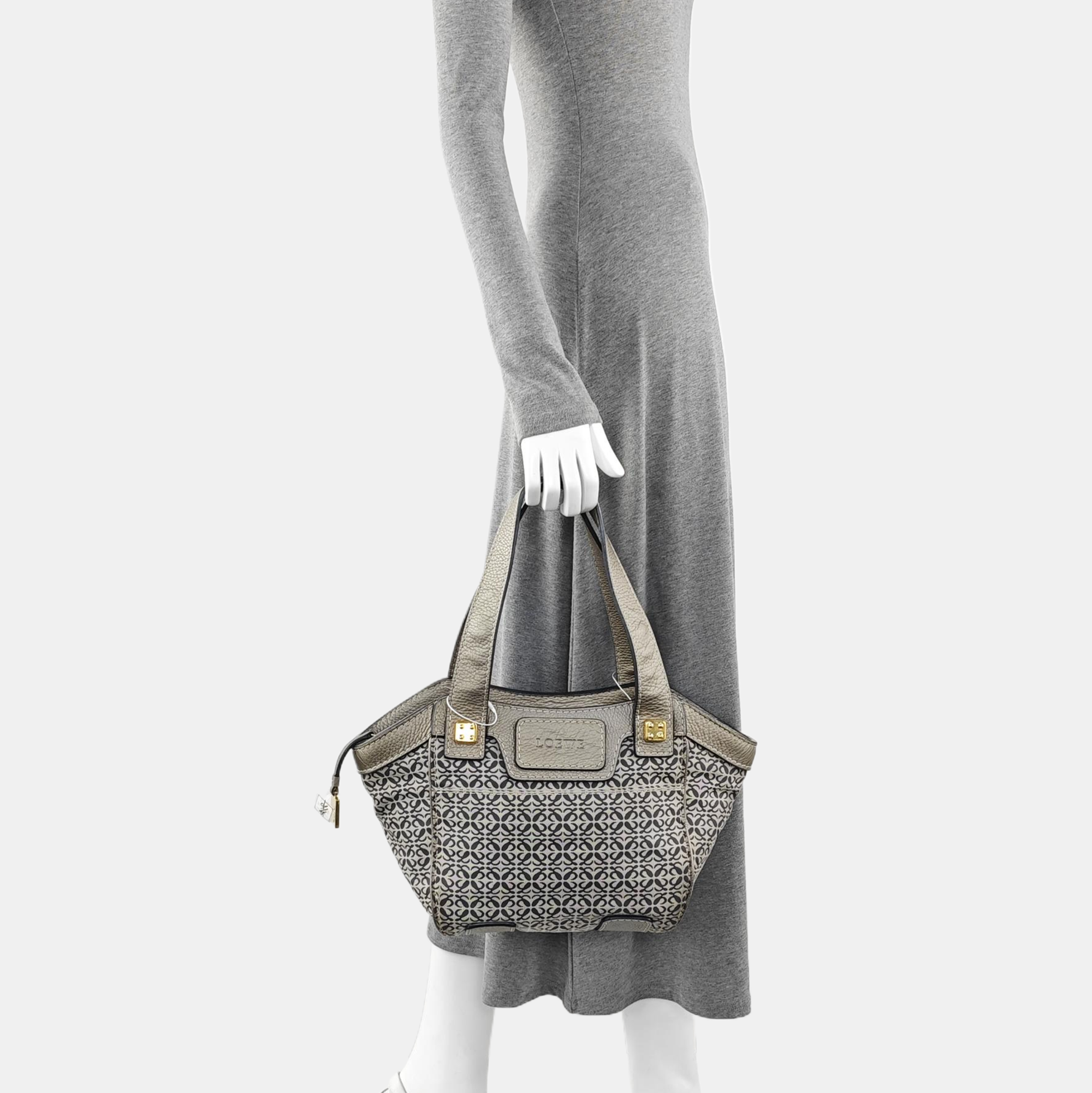 Monogram Canvas Top Handle Bag Gray