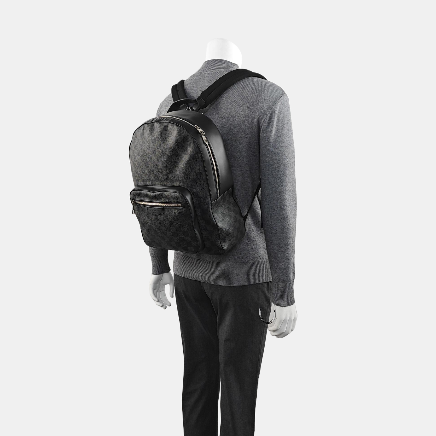 JOSH Damier Graphite Coated Canvas Gray