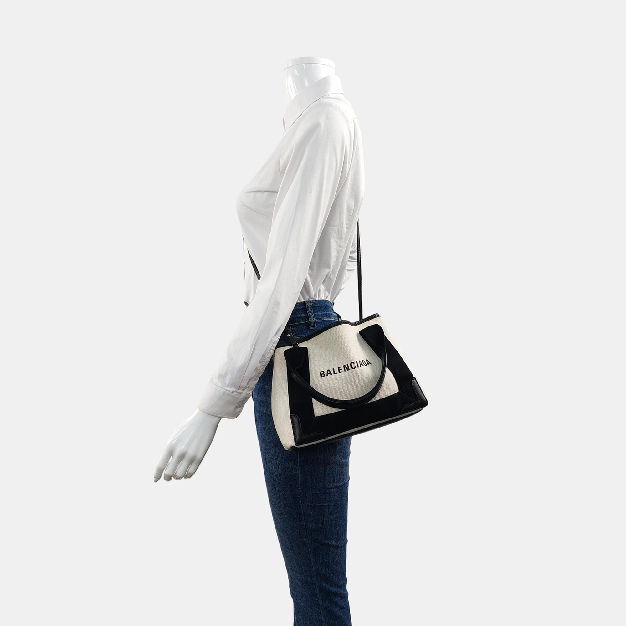 Navy Mini Canvas White