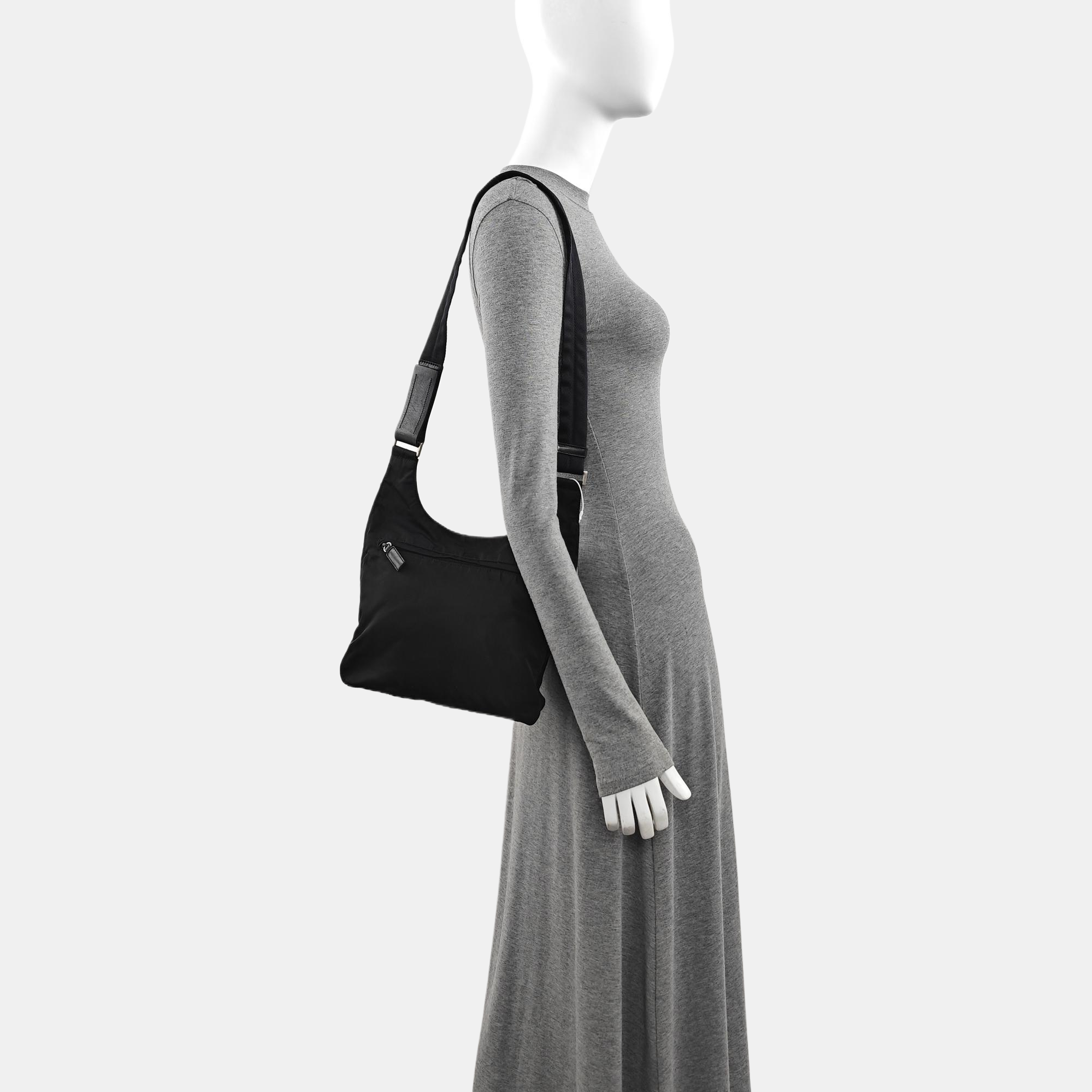 Nylon Shoulder Bag Black