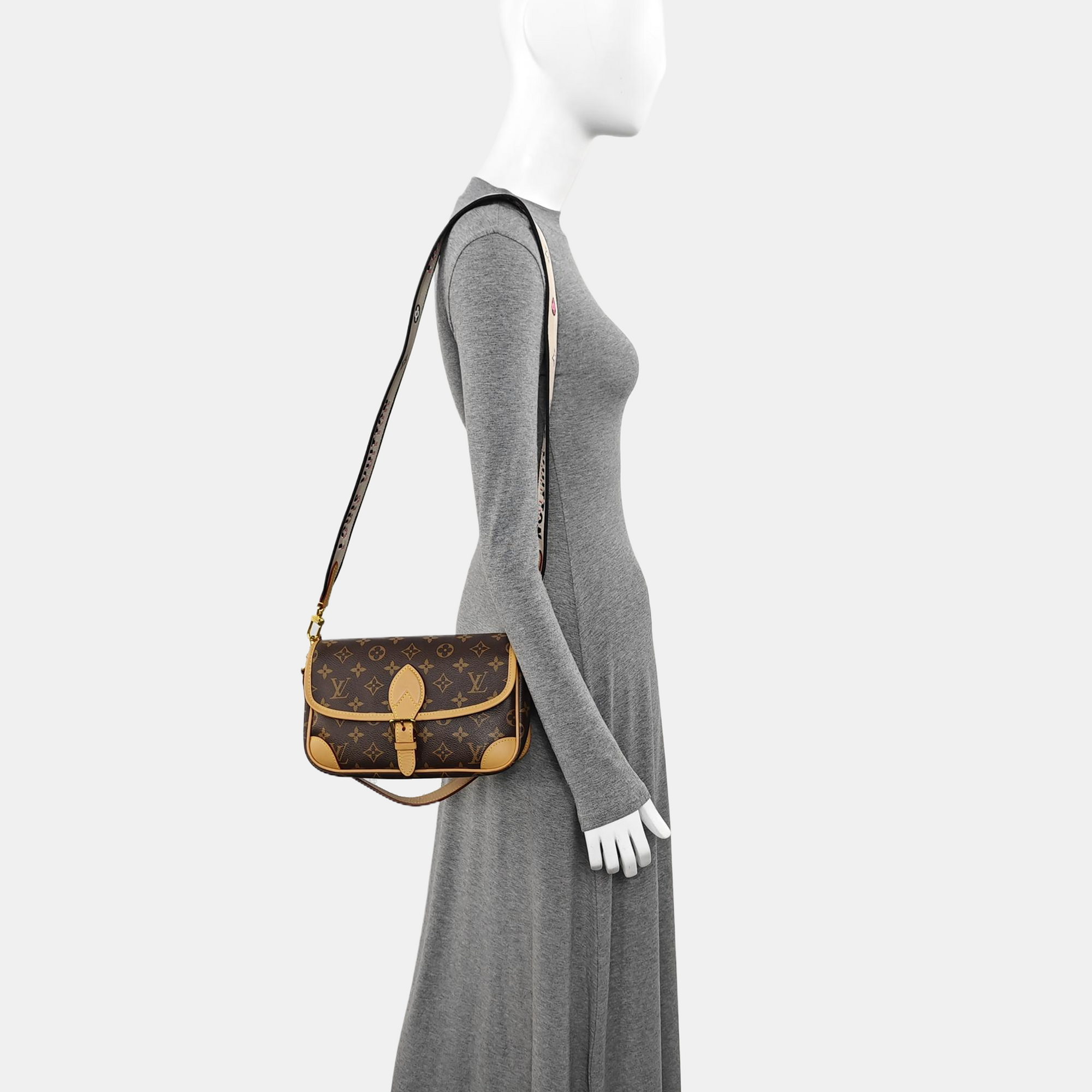 DIANE Monogram Coated Canvas Brown