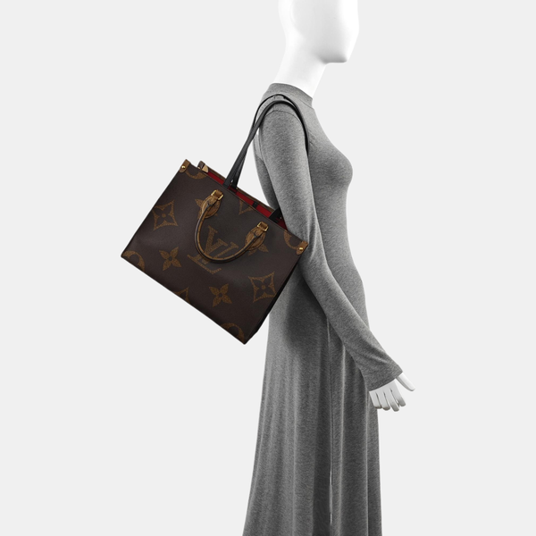 Authenticated pre-owned  ONTHEGO MM Monogram Coated Canvas Brown - Tote Bag at Looply