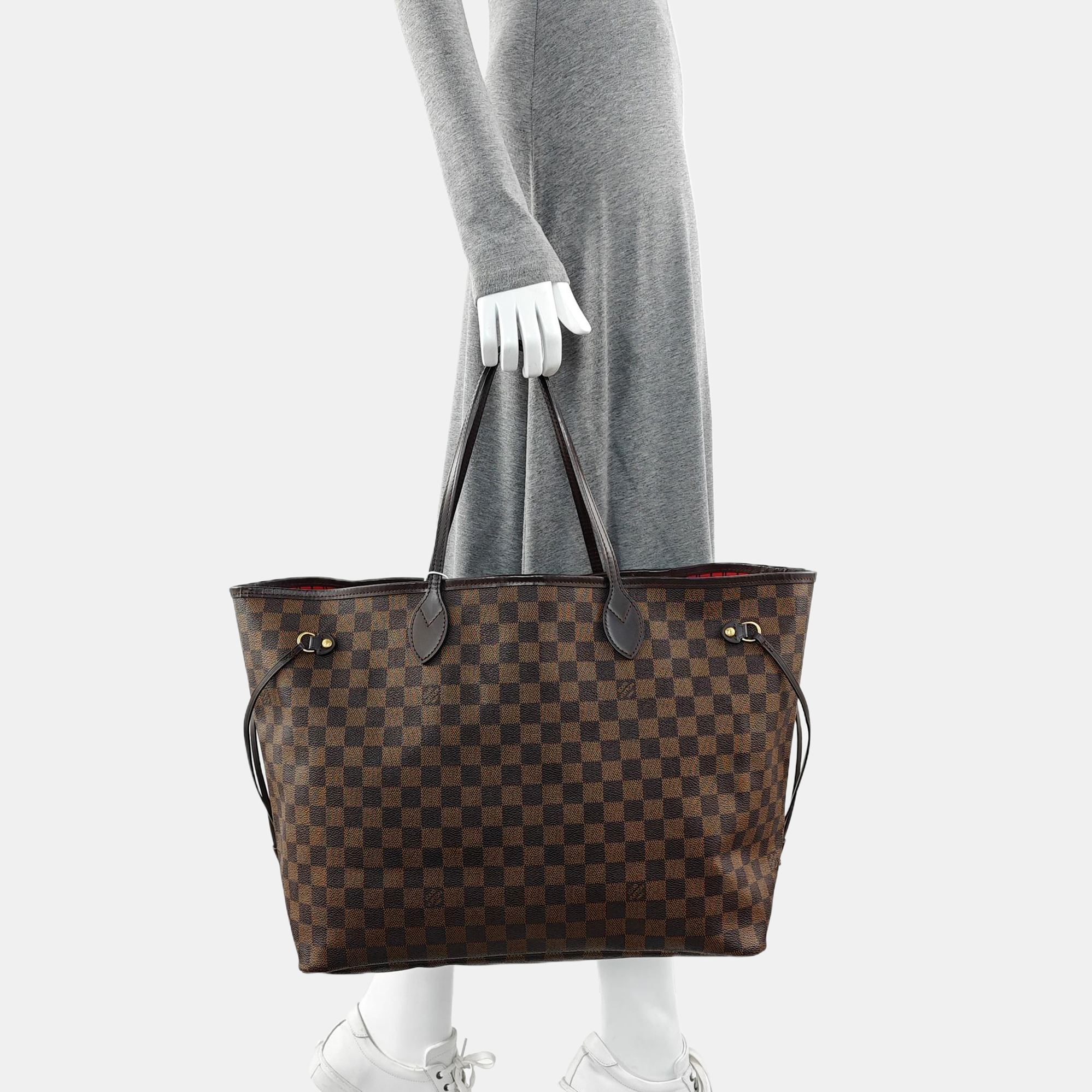NEVERFULL GM Damier Ebene Coated Canvas Brown