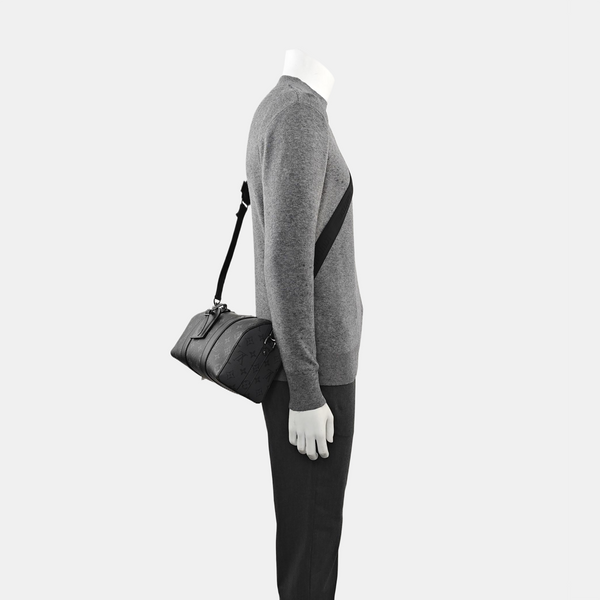 KEEPALL Monogram Coated Canvas Black