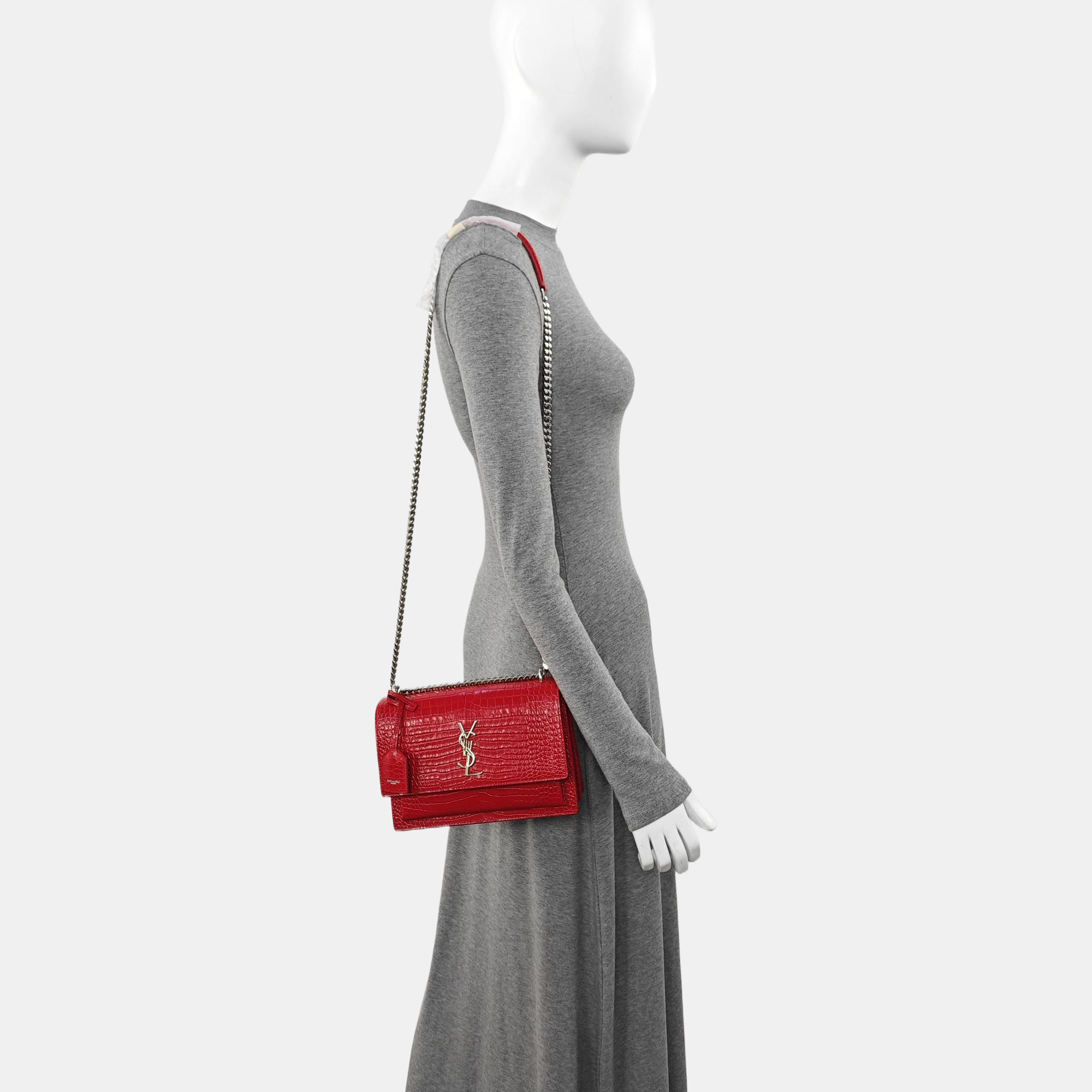 SUNSET Medium Calfskin Red