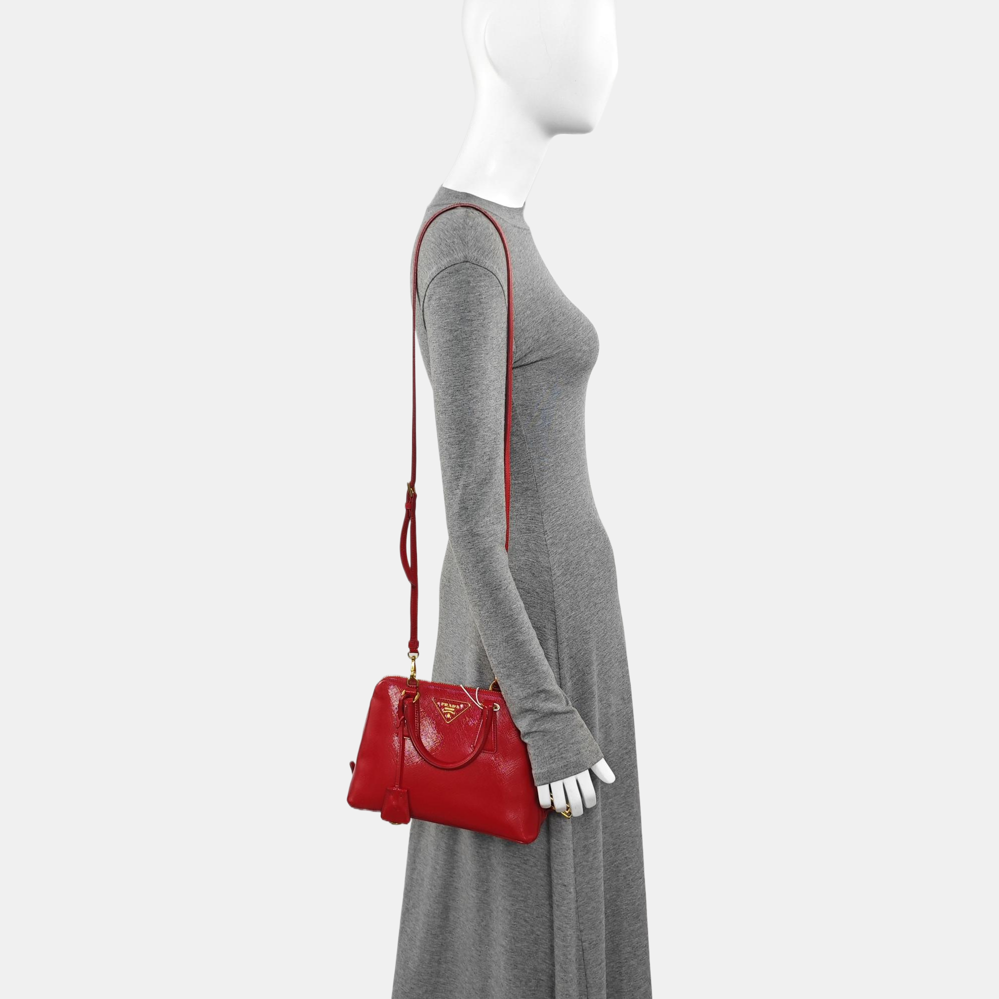 Promenade Small Saffiano Calfskin Red
