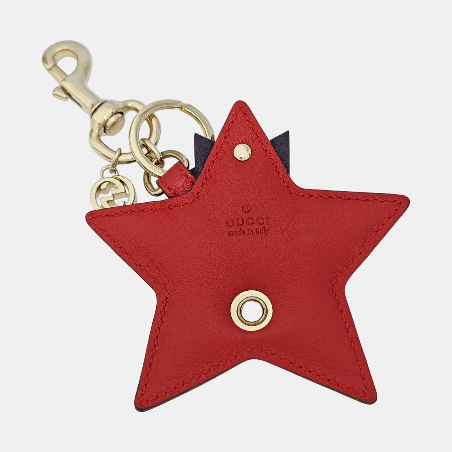 Leather Bag Charm Beige